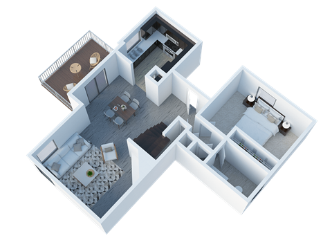 Floor plan for 3 beds, 2.5 baths, 1426 sqft